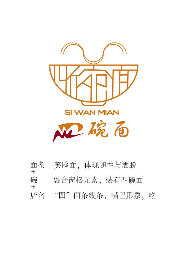 四碗面的logo设计