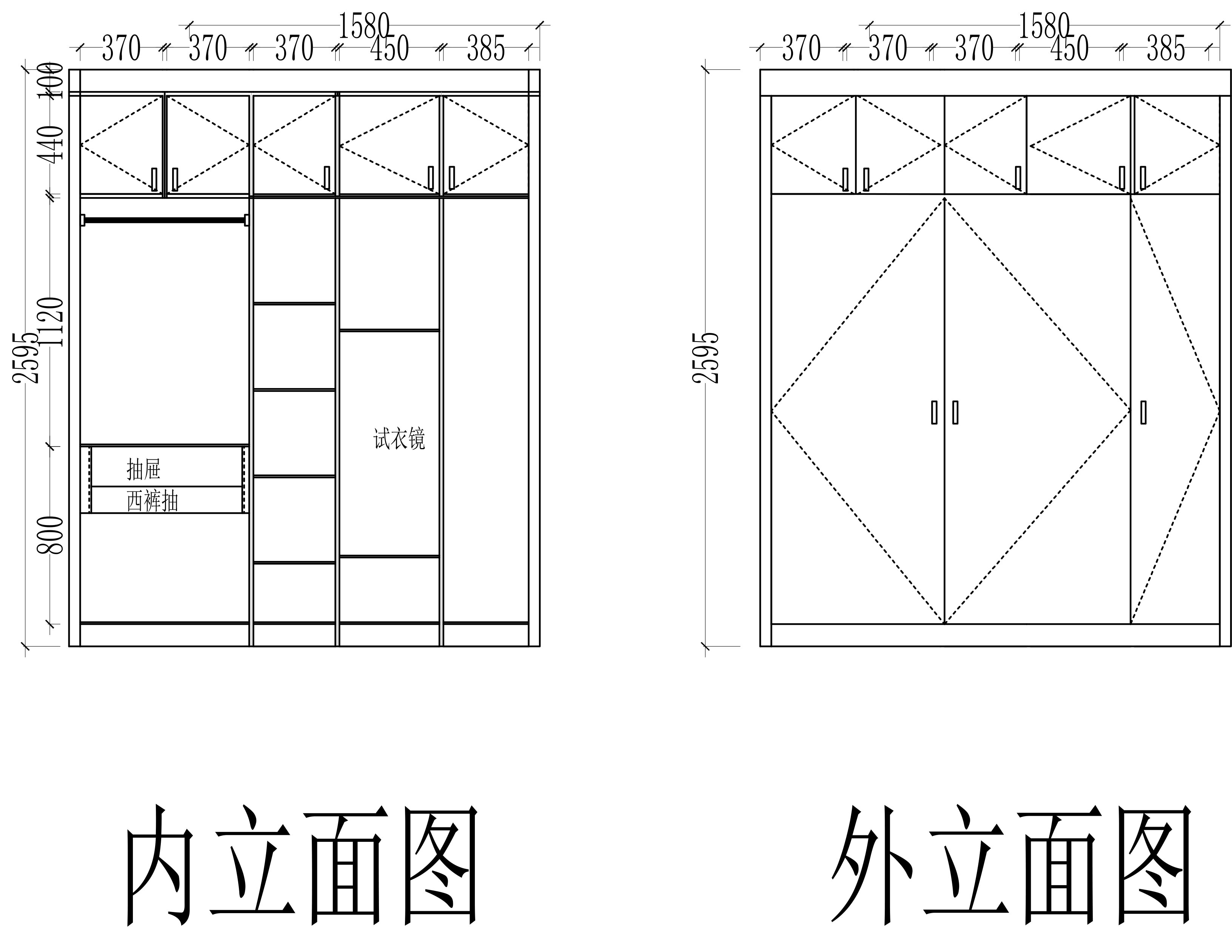 绘制下单图-平开门衣柜